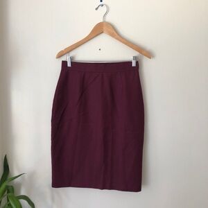 Vintage Plum Color 100% Wool Pencil Skirt